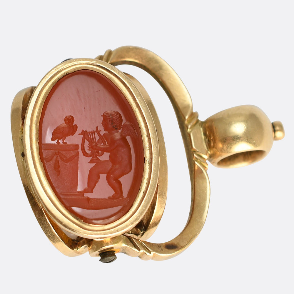 Georgian Three Cupids Spinner Fob Pendant