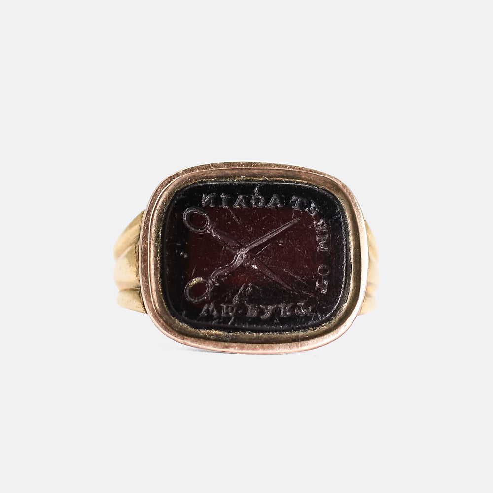 Georgian We part to meet again Love Token Intaglio Signet Ring