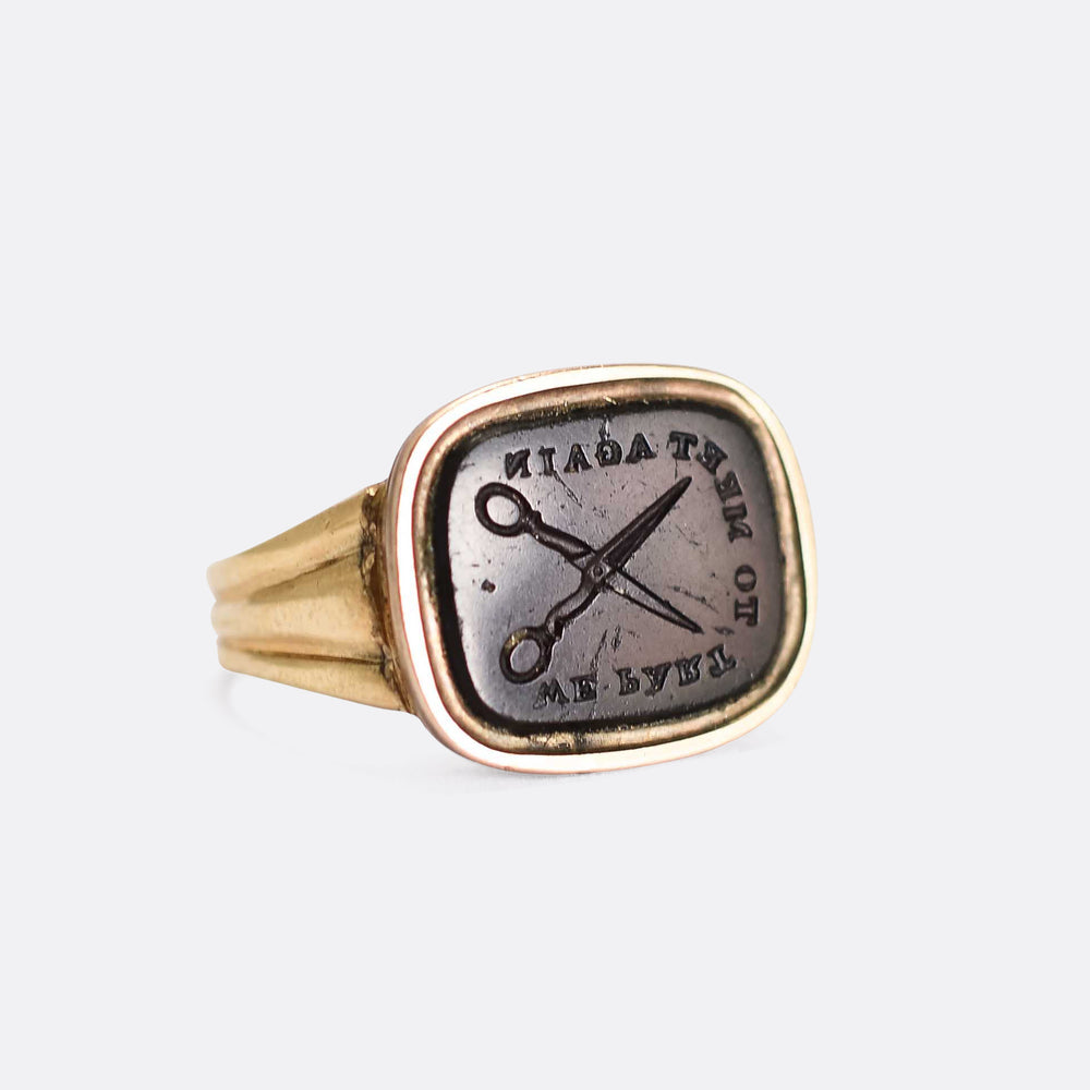Georgian We part to meet again Love Token Intaglio Signet Ring