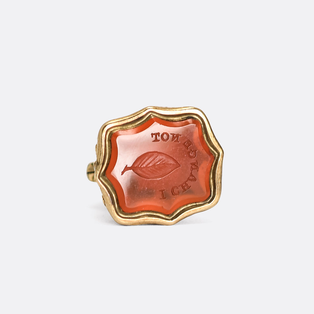 Georgian 'I CHANGE NOT' Carnelian Intaglio Seal Fob