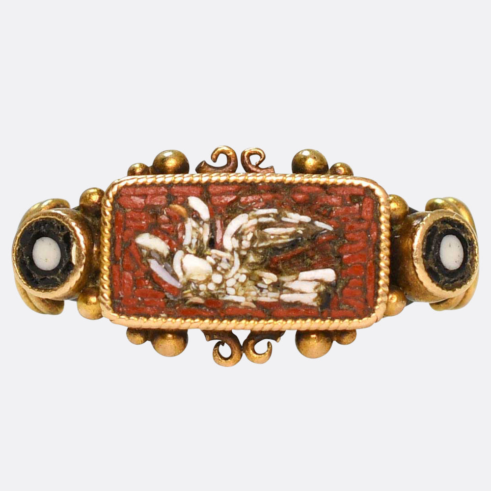Grand Tour Micromosaic Dove of Peace Ring