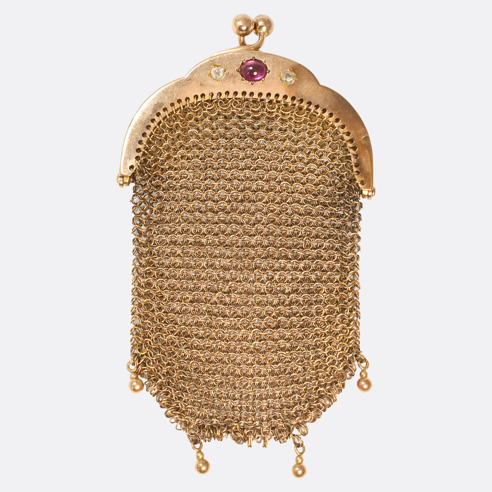 High Victorian Ruby & Diamond Miser's Purse
