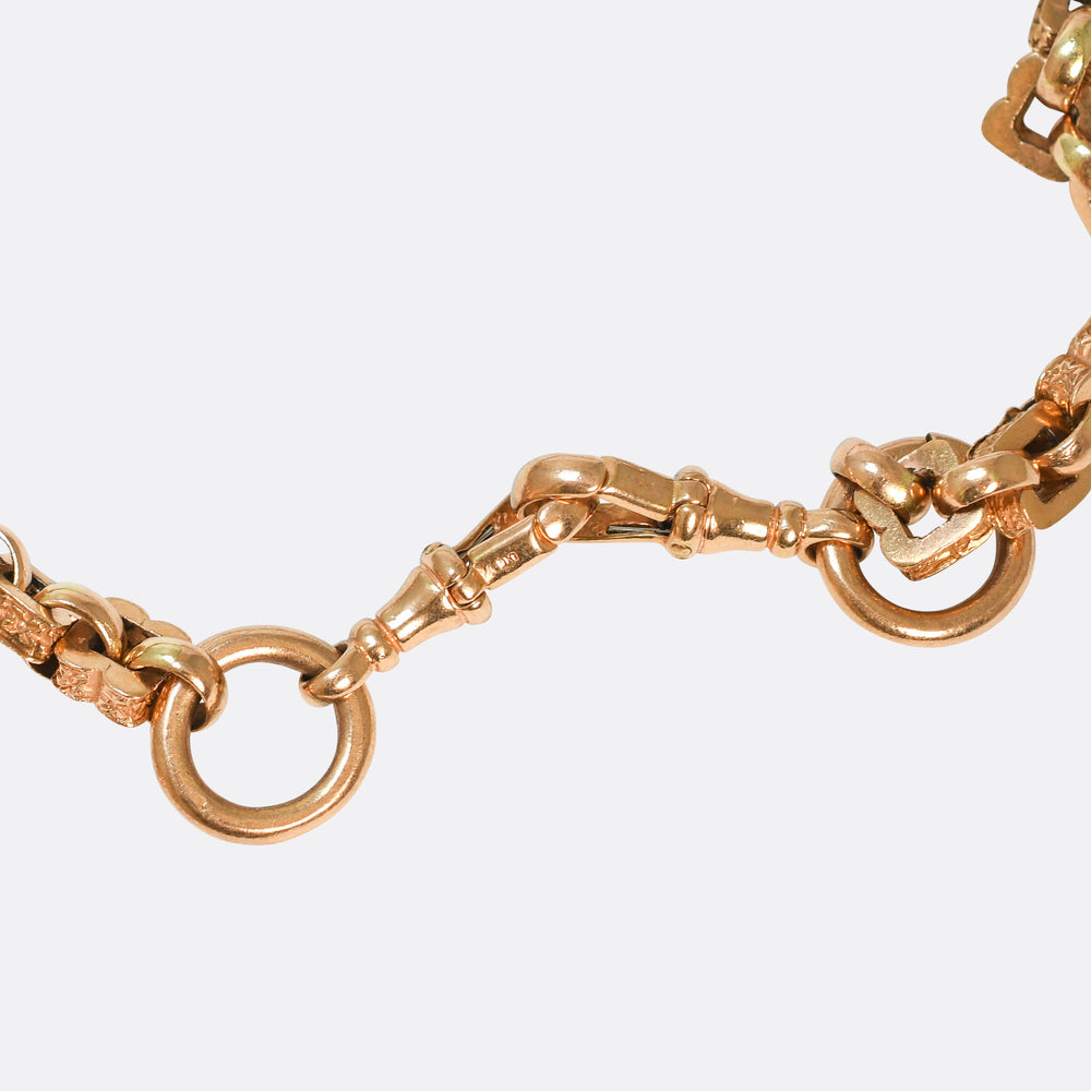 Huge Victorian Fancy-Link Double Albert Chain