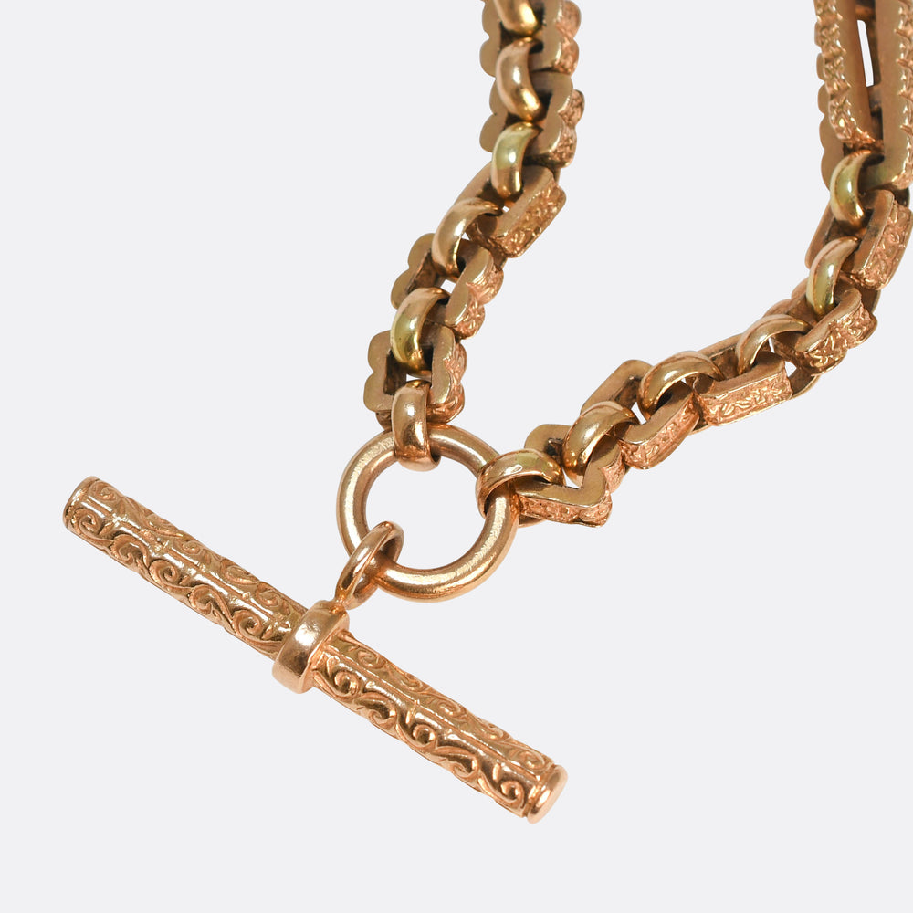 Huge Victorian Fancy-Link Double Albert Chain