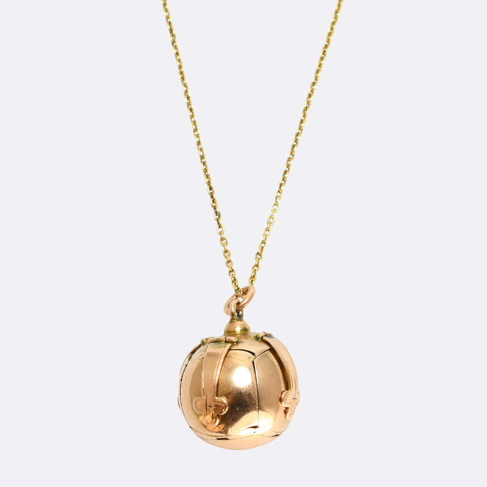 Large Victorian Gold Masonic Orb Pendant