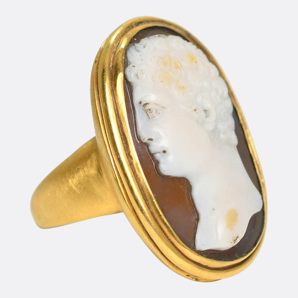 Late 18th Century Young Hercules Portrait Cameo Ring