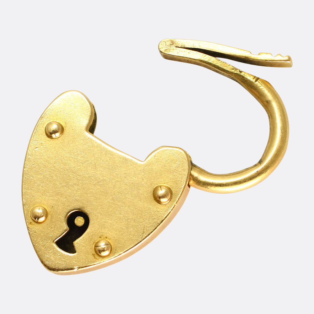 Late Victorian 18k Gold Heart Padlock