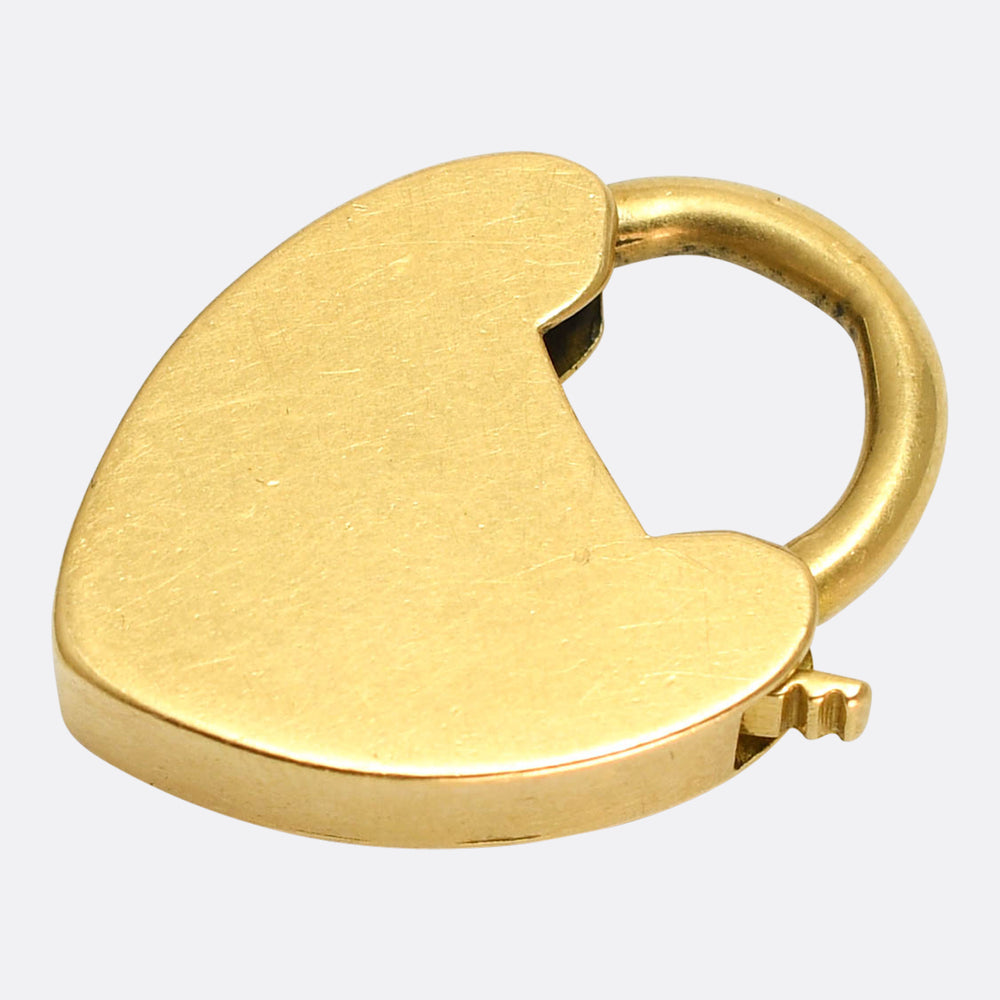Late Victorian 18k Gold Heart Padlock