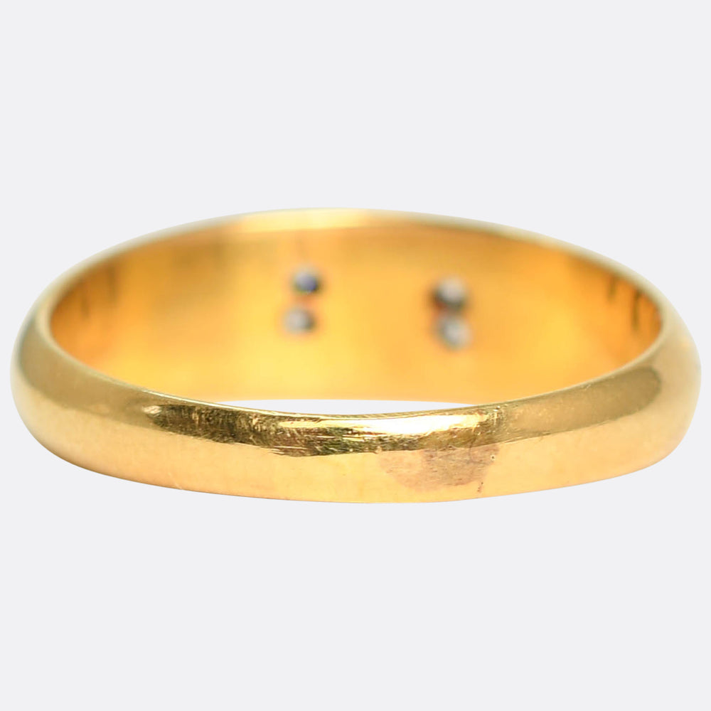 Late Victorian Diamond & Pearl Cluster Band Ring