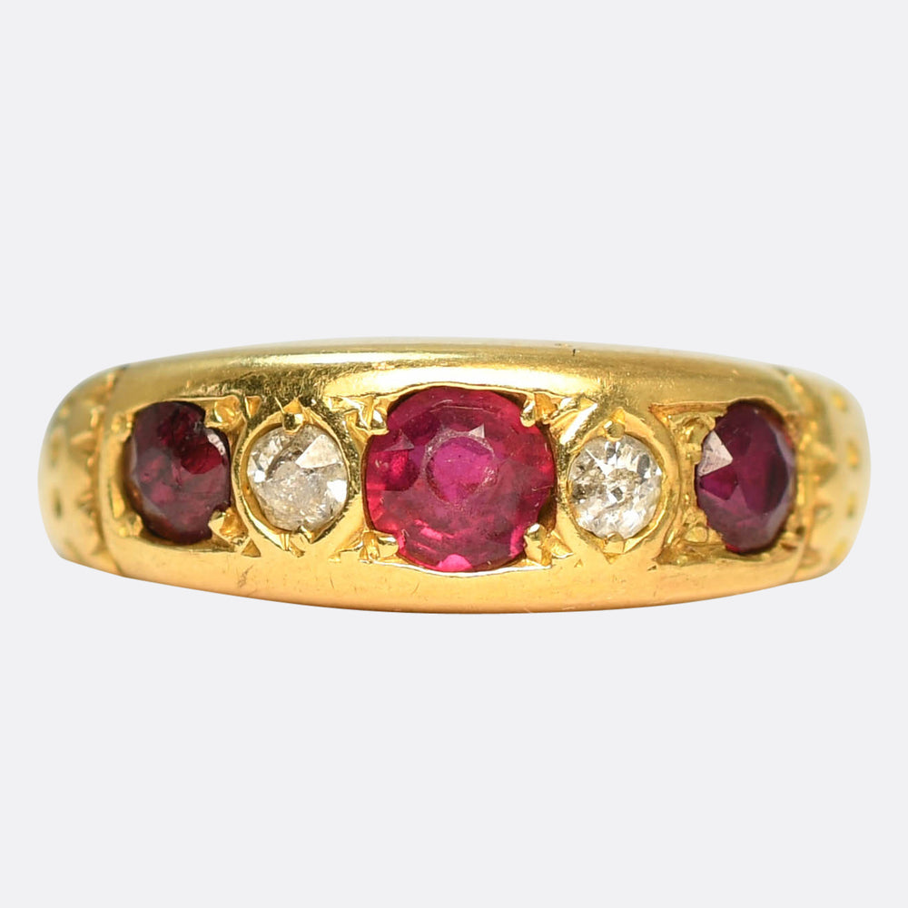 Late Victorian Ruby & Diamond 18k Gold Cigar Band