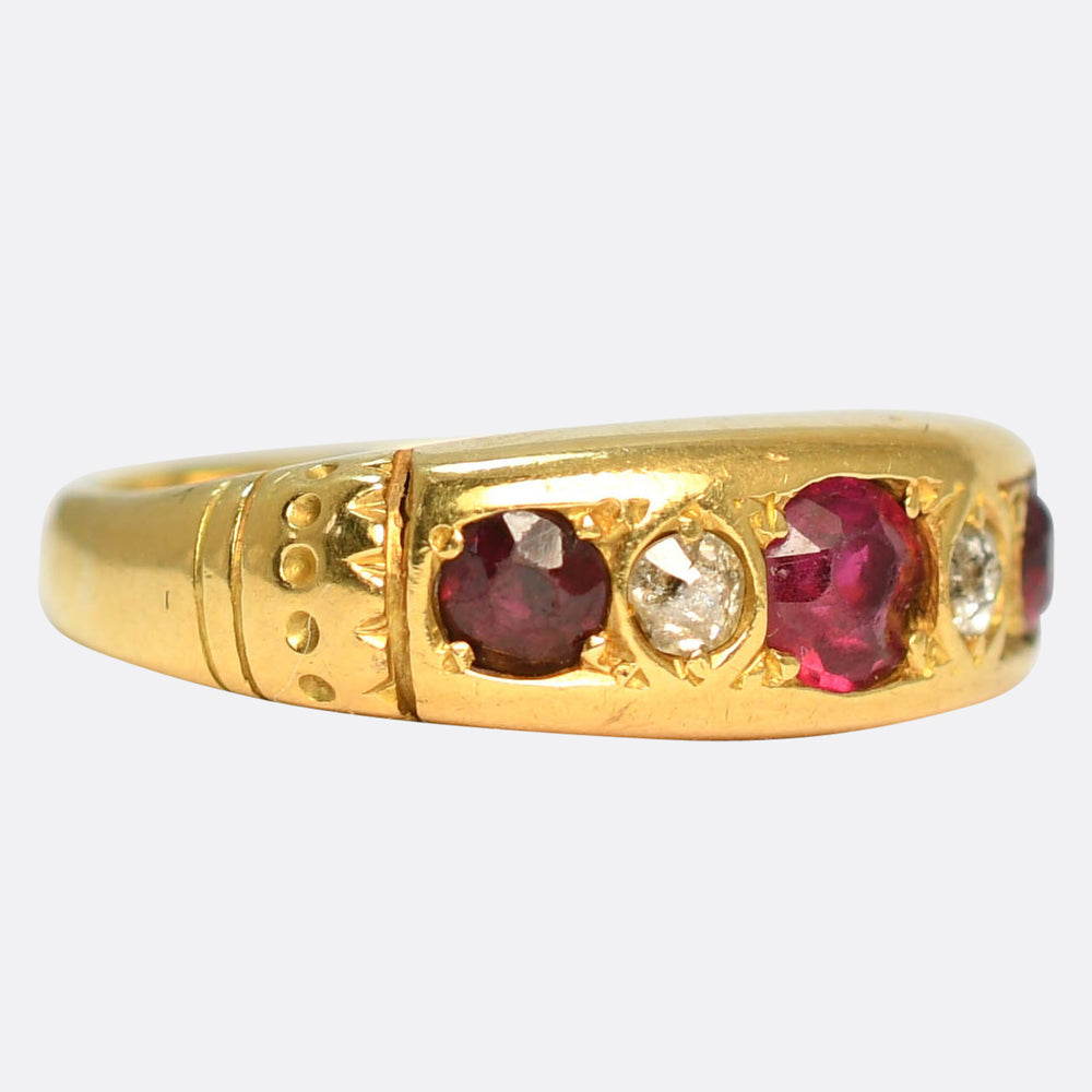 Late Victorian Ruby & Diamond 18k Gold Cigar Band