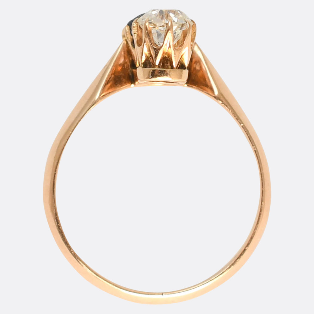 Late Victorian Sapphire & Diamond 3-Stone Ring