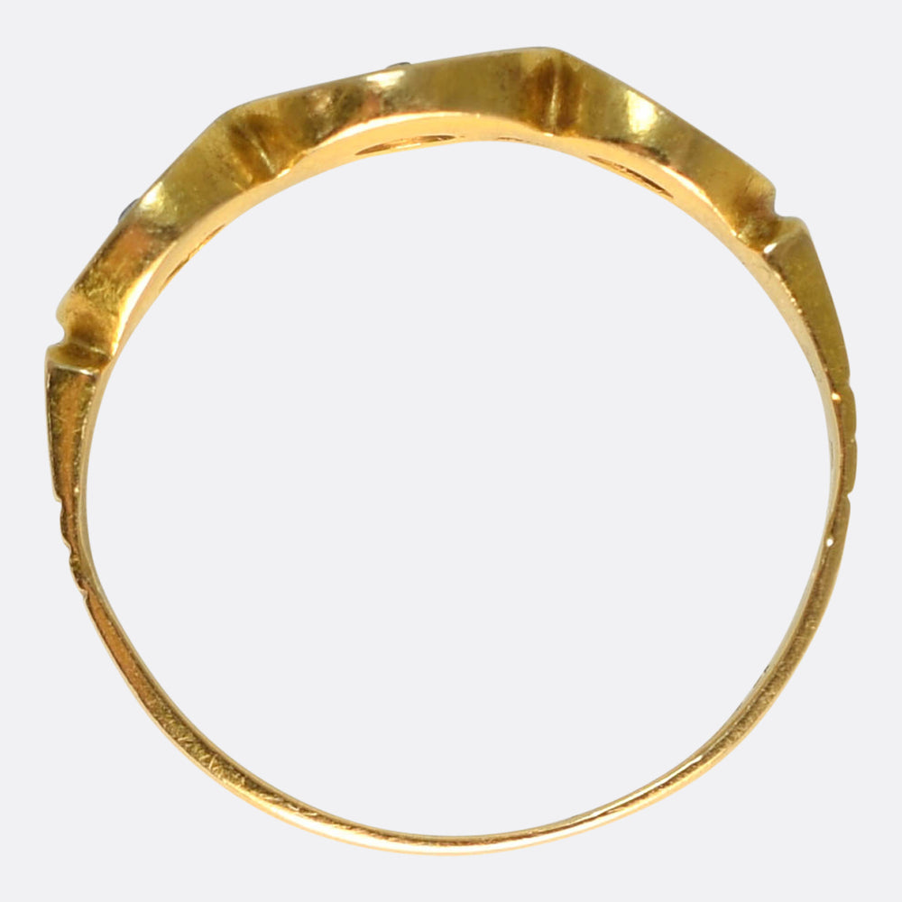 Late Victorian Sapphire & Diamond Star-Set Band Ring