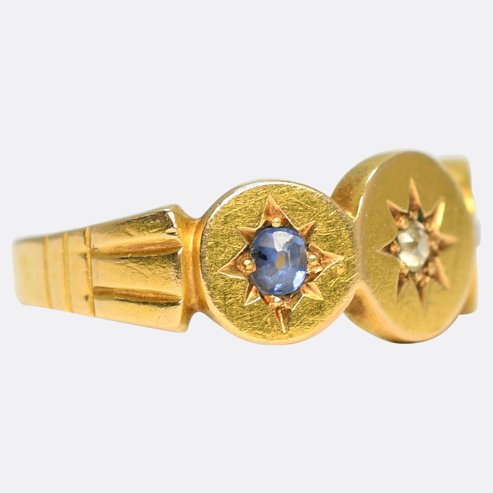Late Victorian Sapphire & Diamond Star-Set Band Ring