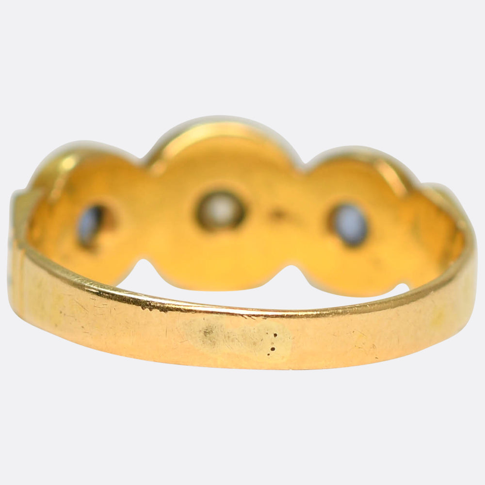 Late Victorian Sapphire & Diamond Star-Set Band Ring