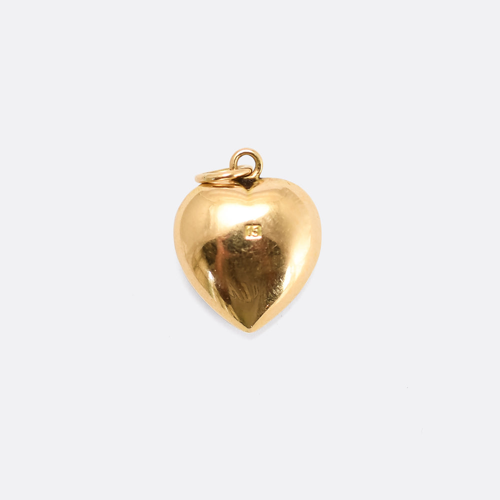 Late Victorian Think of Me Gold Heart Pendant