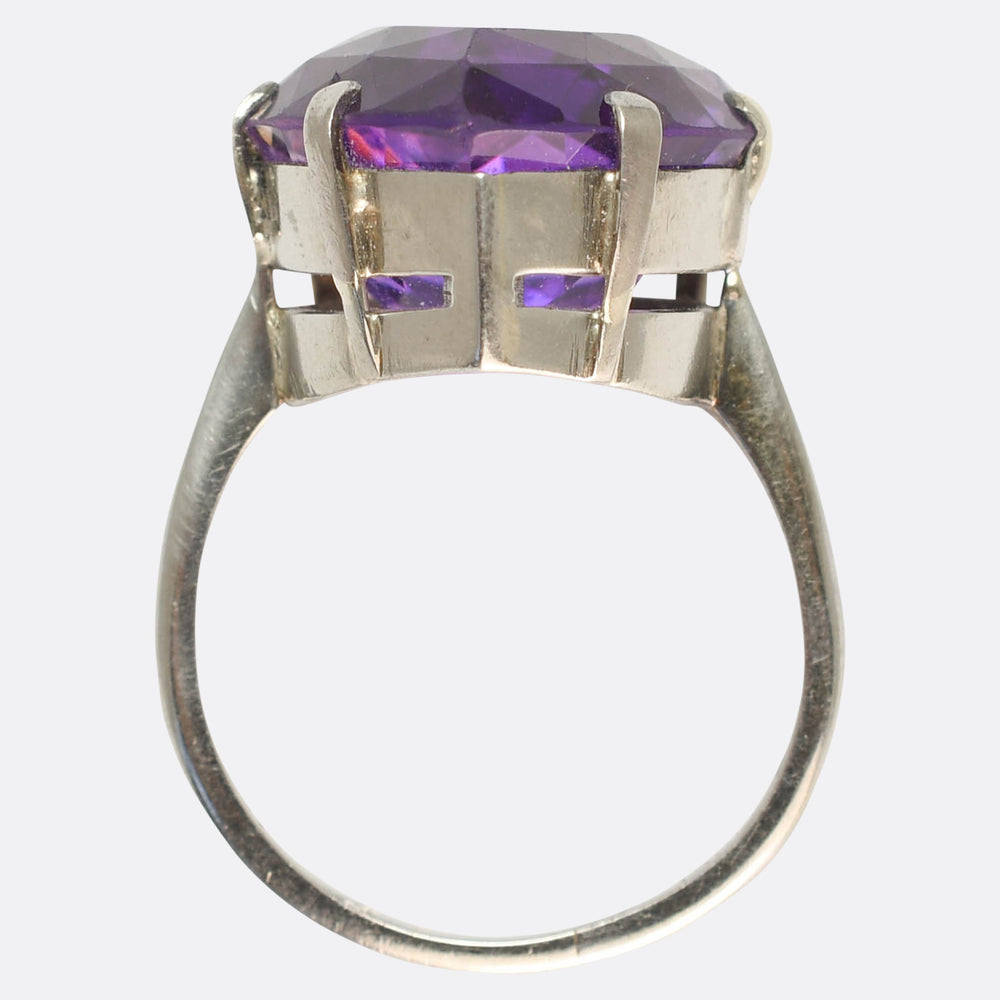 Mid-Century 13.1ct Amethyst Cocktail Ring