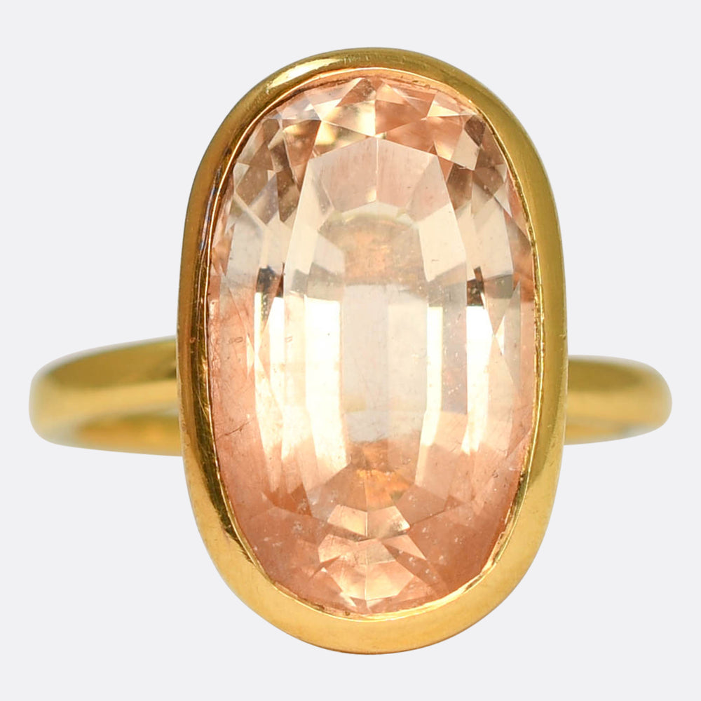 Mid-Century 9.80ct Precious Topaz 22k Gold Ring