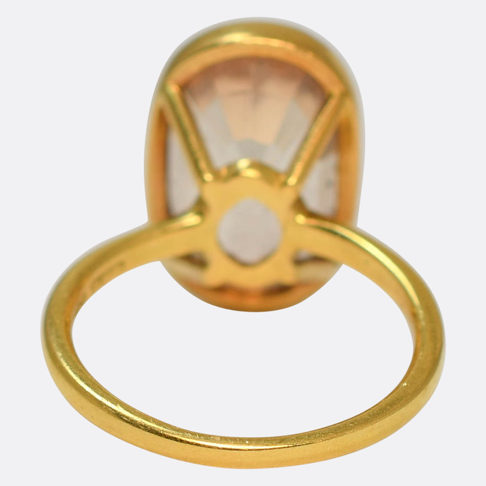 Mid-Century 9.80ct Precious Topaz 22k Gold Ring