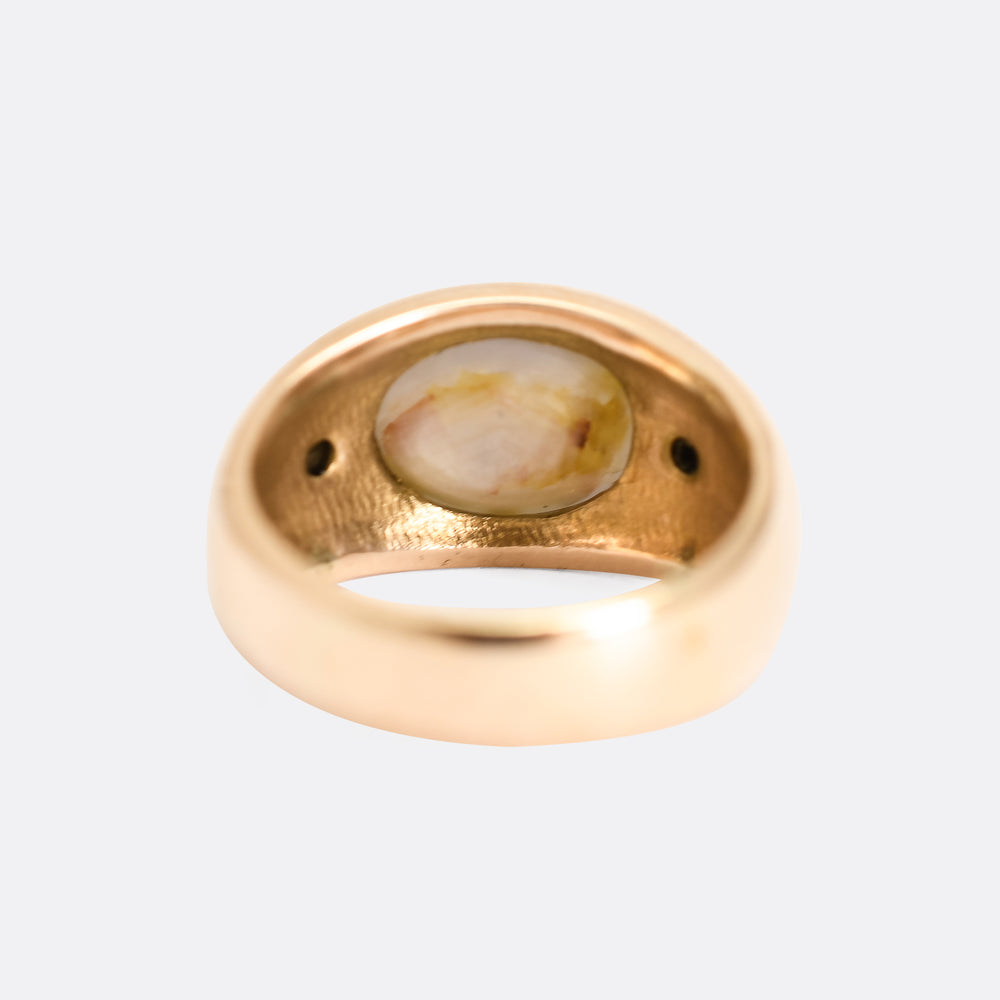 Mid-Century Star Sapphire Signet Ring