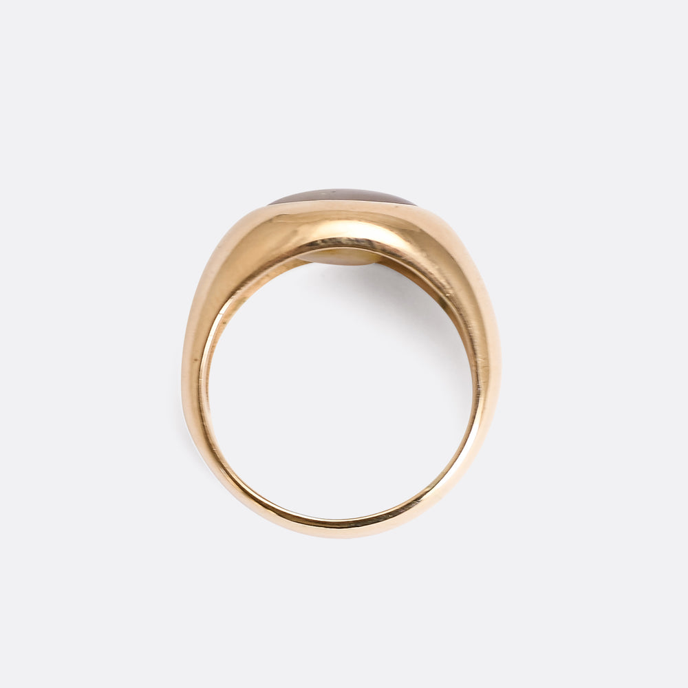 Mid-Century Star Sapphire Signet Ring