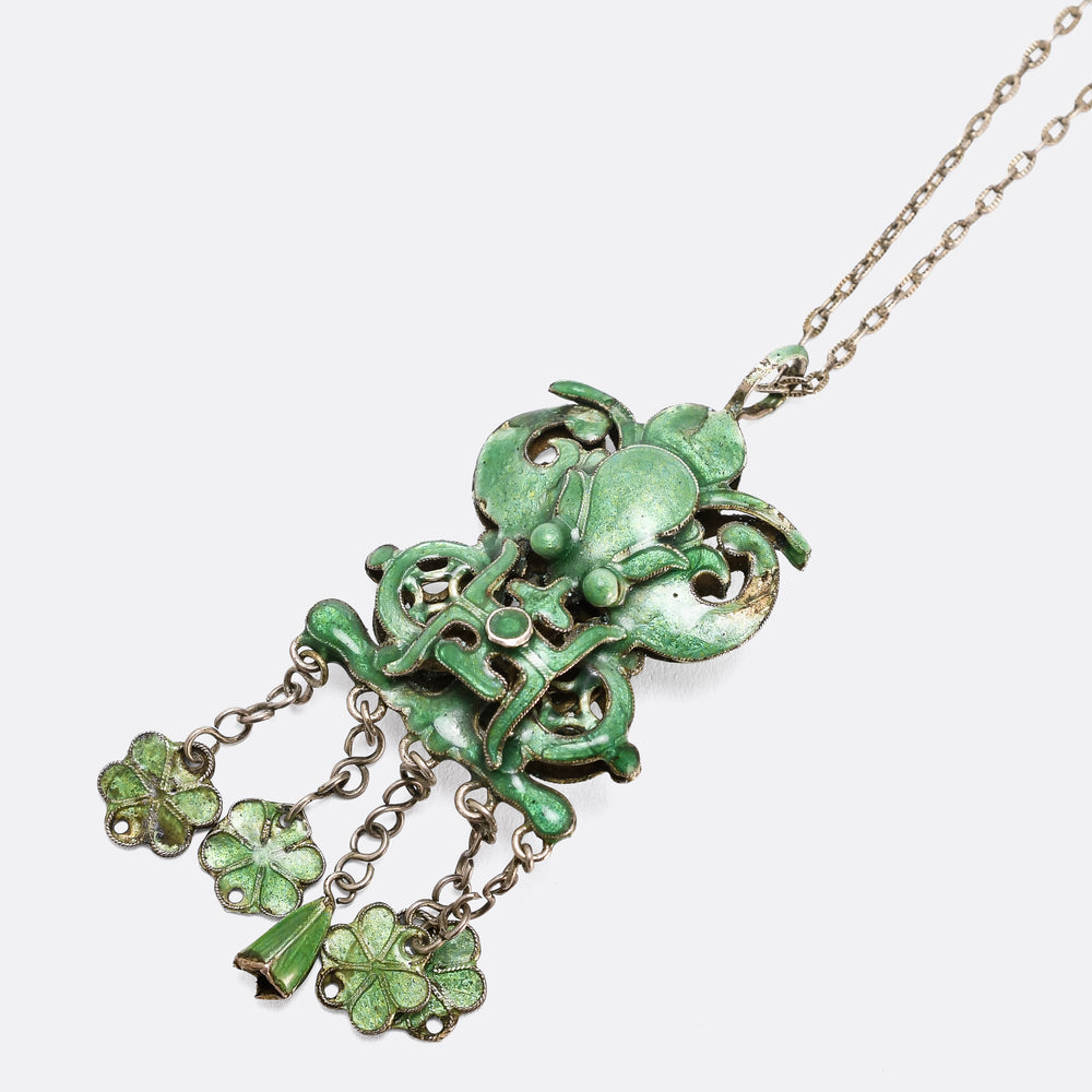 Mid-Century The Green Man Lucky Necklace