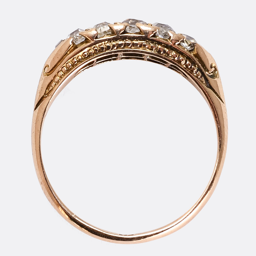 Mid-Victorian Diamond Double Row Ring