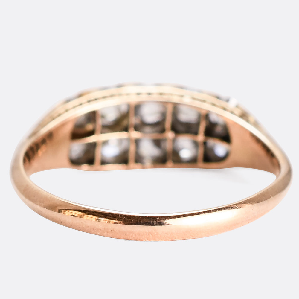 Mid-Victorian Diamond Double Row Ring