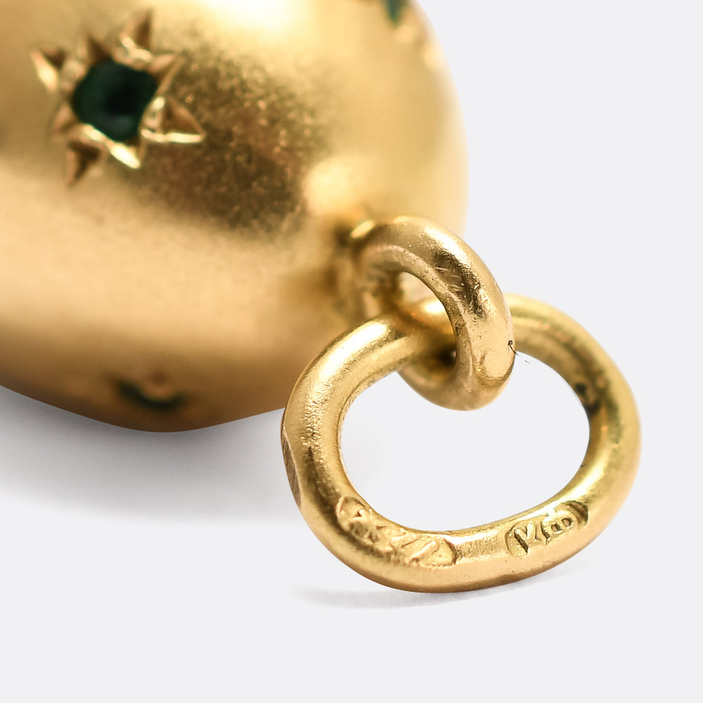 Pre revolution Russian Demantoid Garnet Fabergé Miniature Egg Pendant