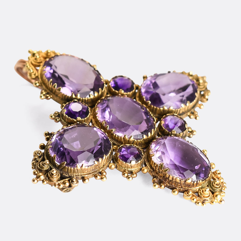 Regency Period Amethyst Cross Pendant