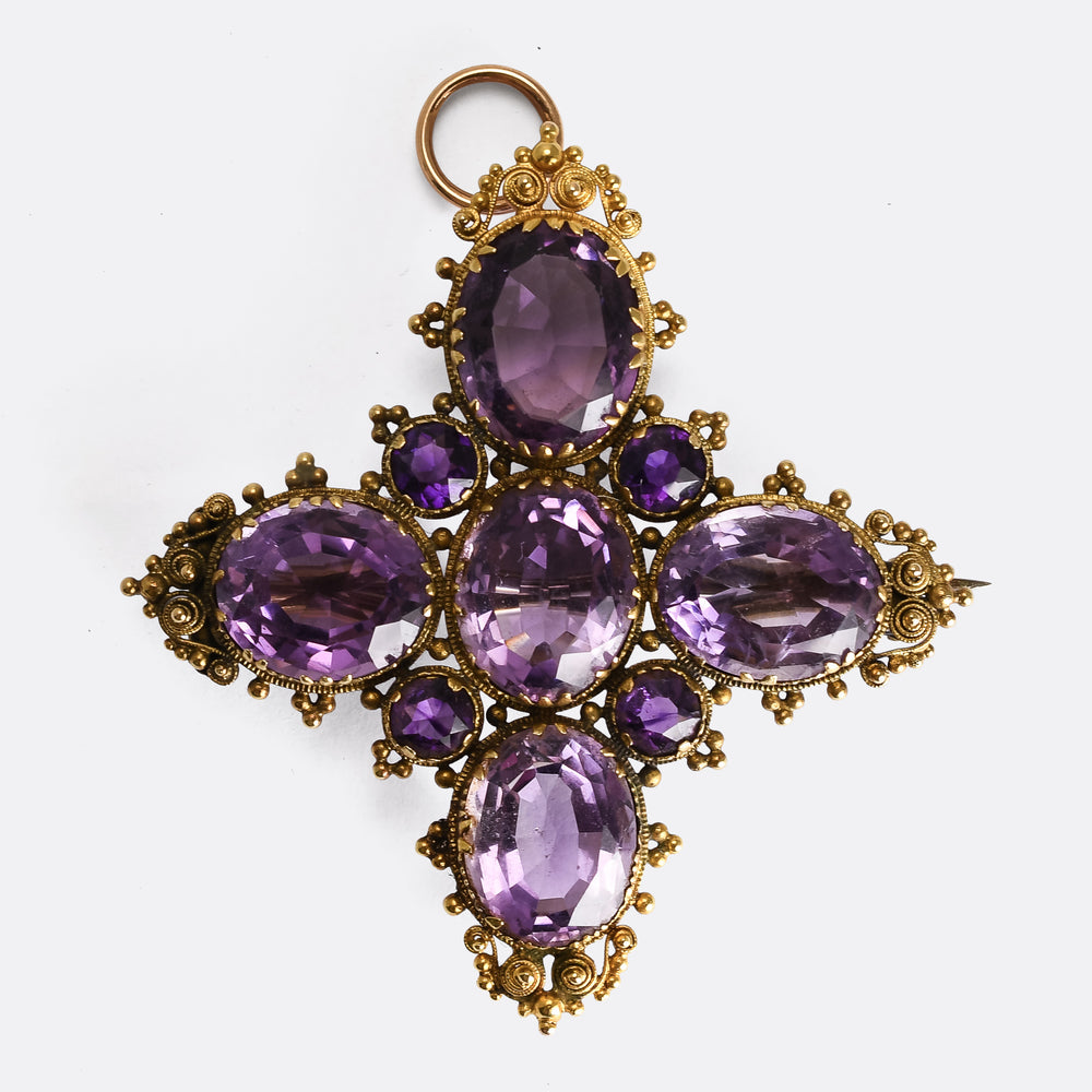 Regency Period Amethyst Cross Pendant