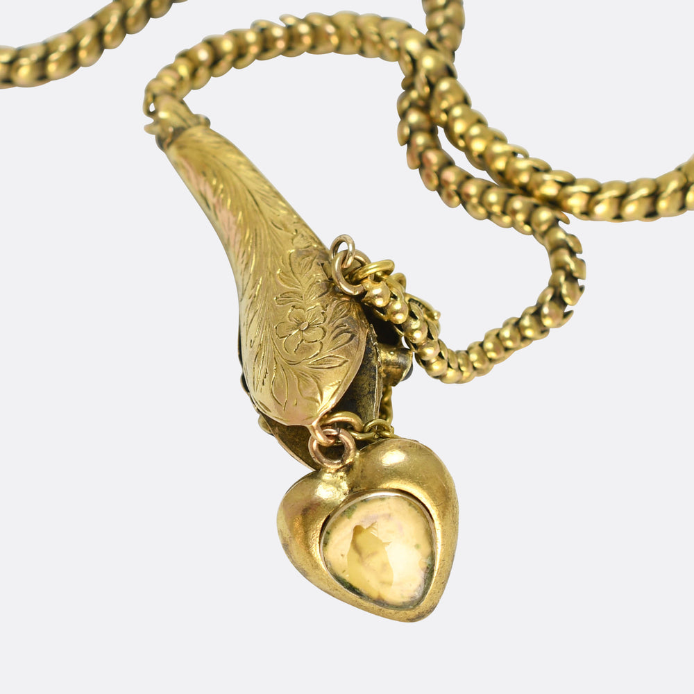 Regency Period Emerald Snake & Heart Collar