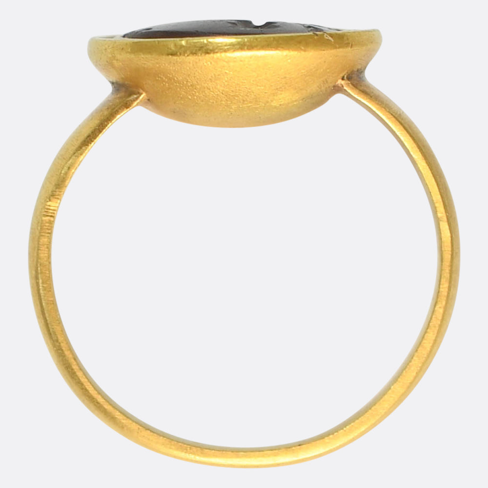 Roman Zeus Intaglio in 18k Georgian Ring Mount