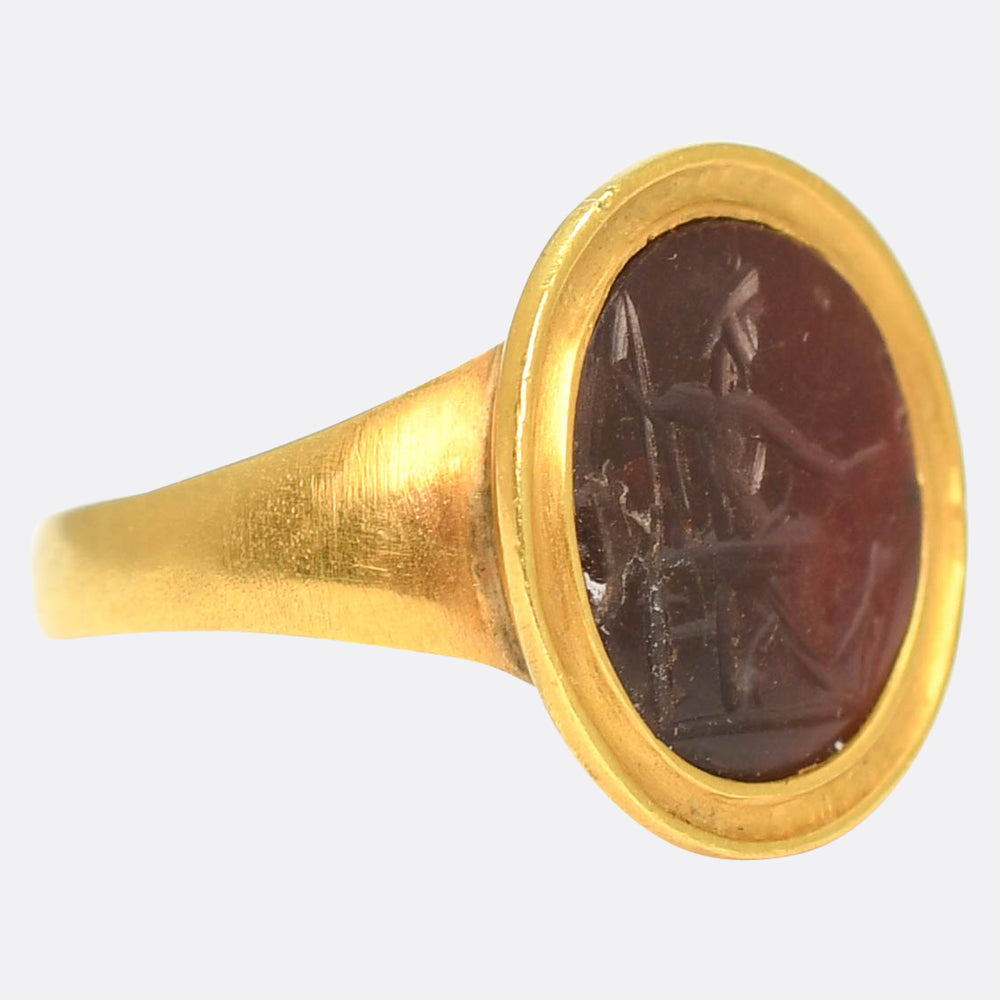 Roman Zeus Intaglio in 18k Georgian Ring Mount