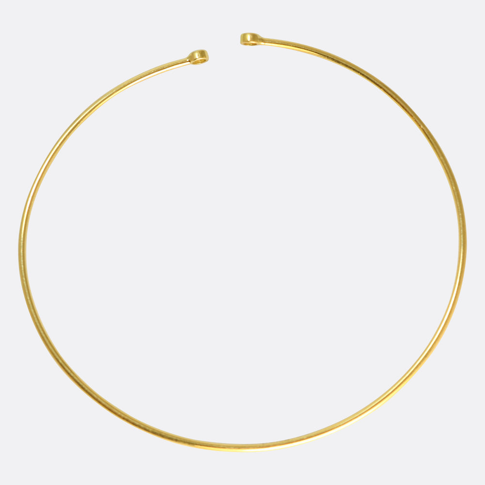 Tiffany & Co 18k Gold Diamond Torque Bangle