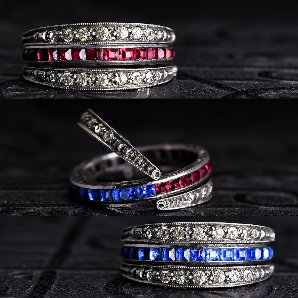 Art Deco Red, White & Blue Paste