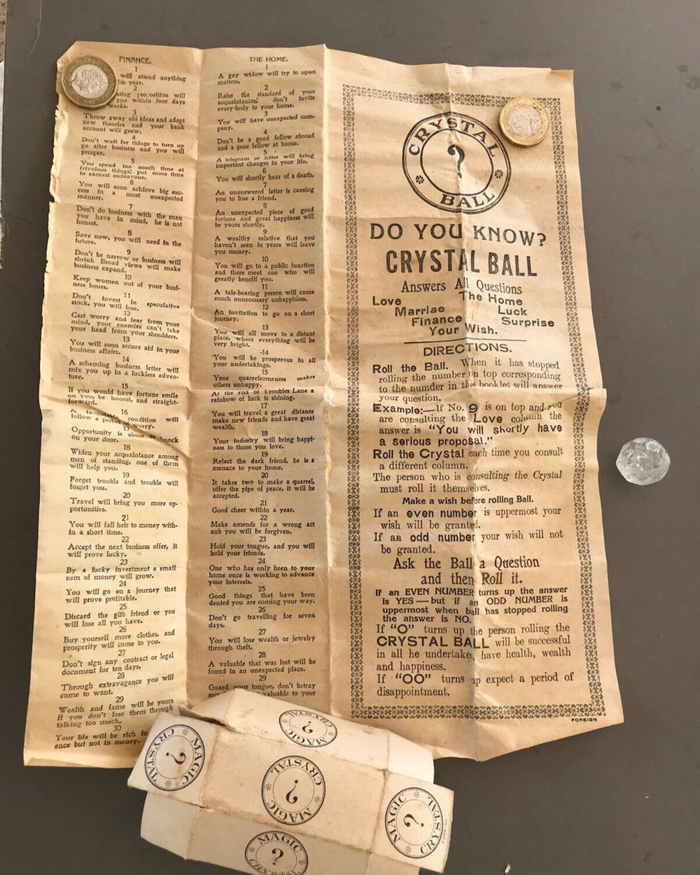 1930s Czech Fortune Telling Crystal Ball