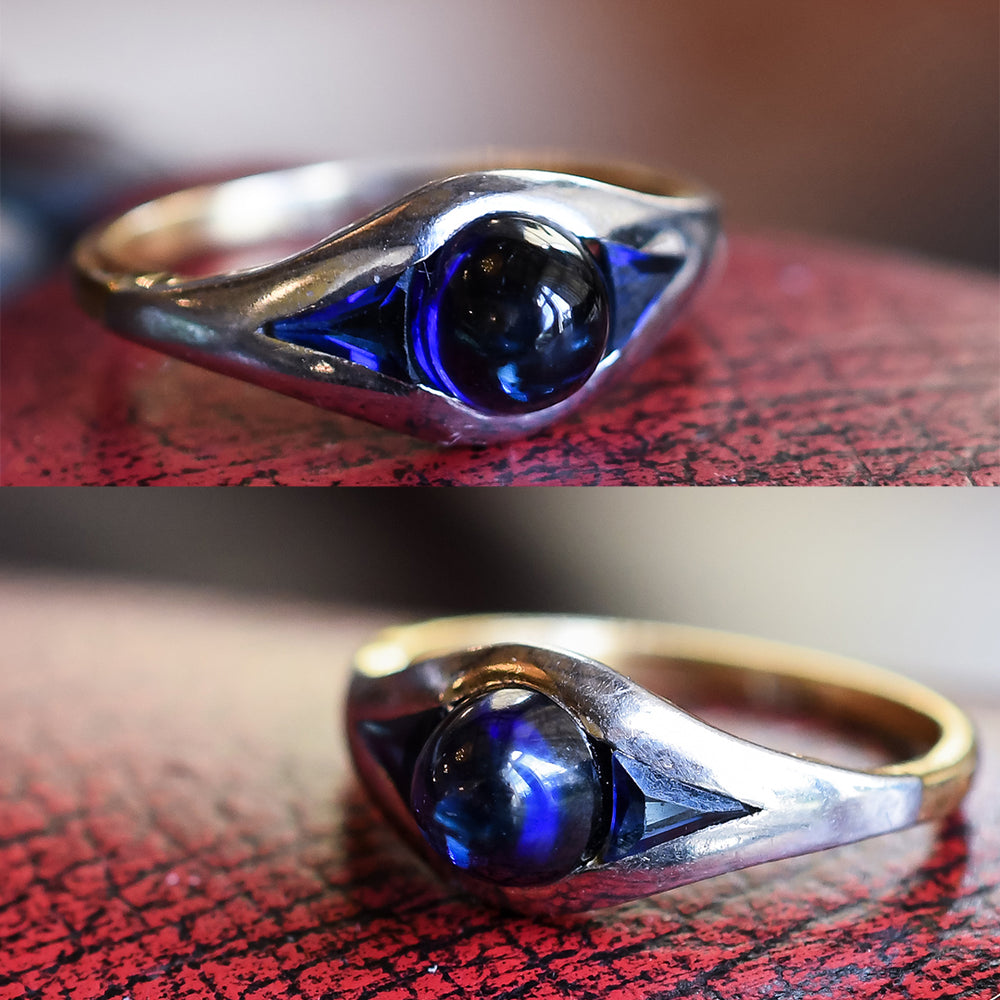 Edwardian French Sapphire Sugarloaf Ring