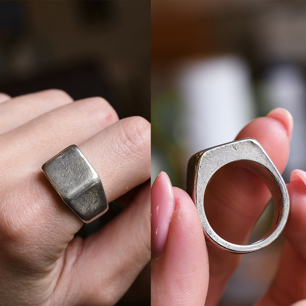 Vintage Oversized Silver Signet Ring