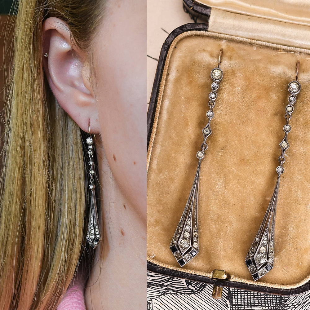 Art Deco Paste Drop Earrings