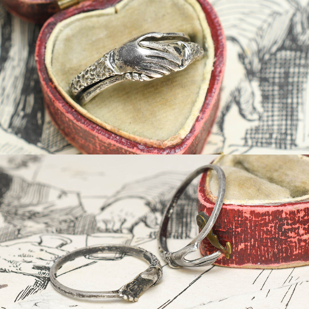 Victorian Silver Fede “Handclasp” Ring