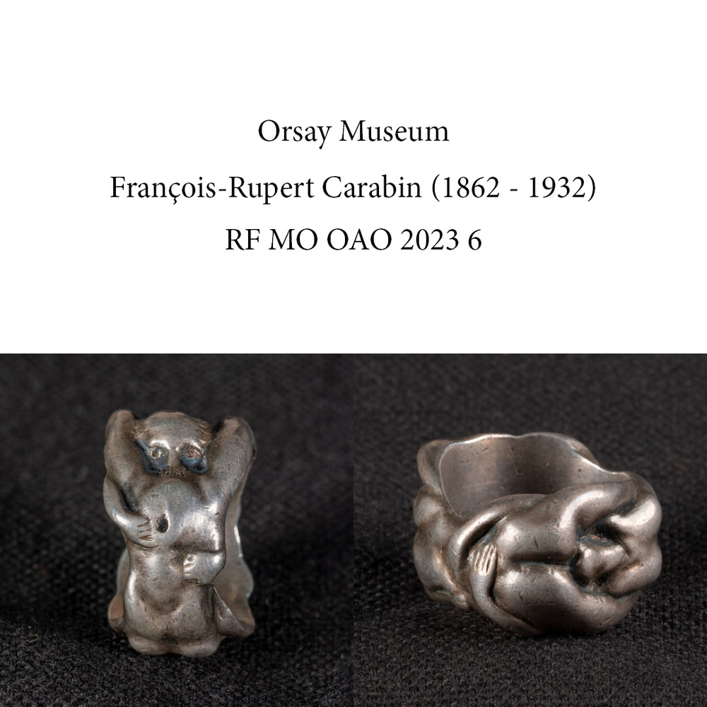 Art Nouveau French 18k Gold Erotic Ring