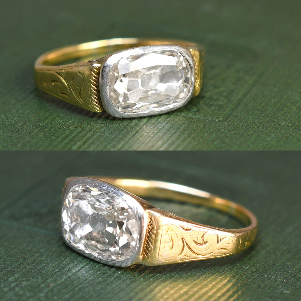 Georgian 1.67ct Diamond East-West Solitaire Ring