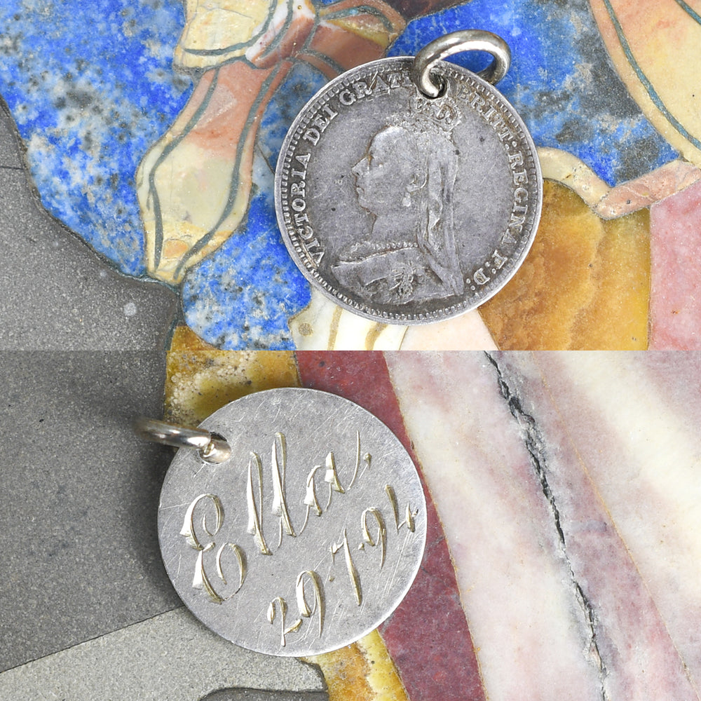 Victorian Sterling Silver Crown Love Token Charm
