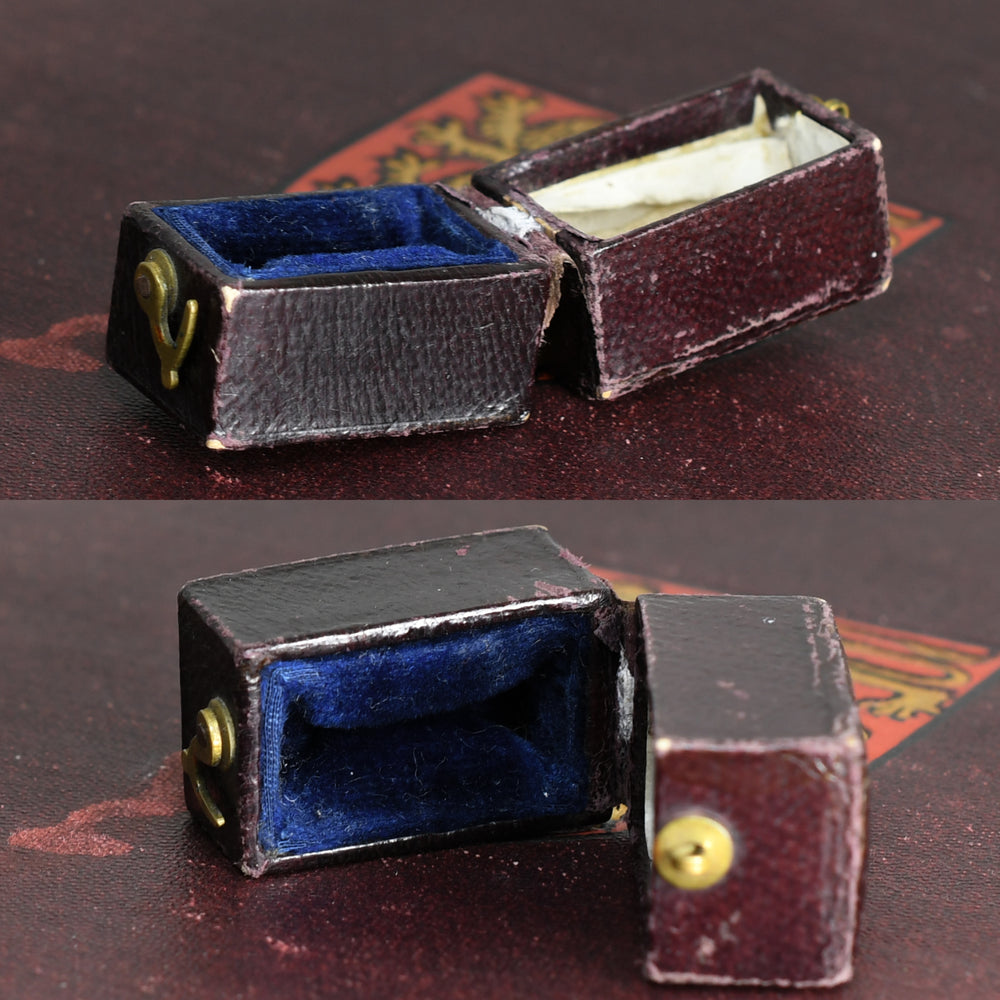 Georgian Blue Velvet Ring Box