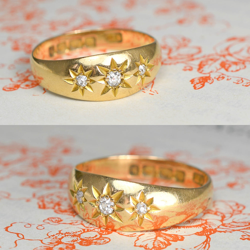 Edwardian Diamond Star-Set Gypsy Ring