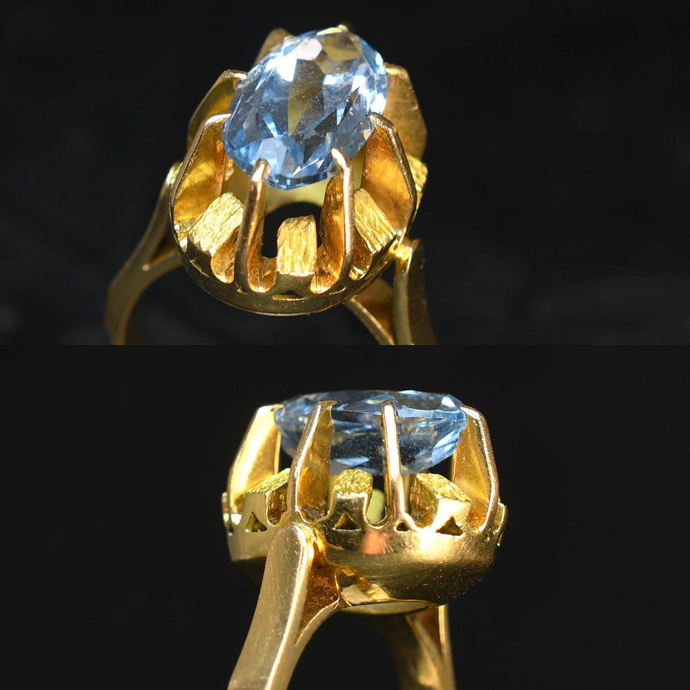 Vintage 2.45ct Aquamarine Statement Ring