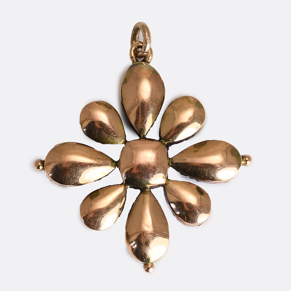 Georgian Blue Paste Flower Pendant