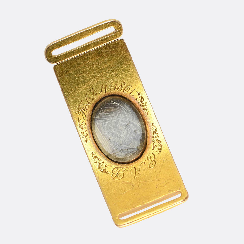 Victorian 15k Gold Chased Bracelet Clasp