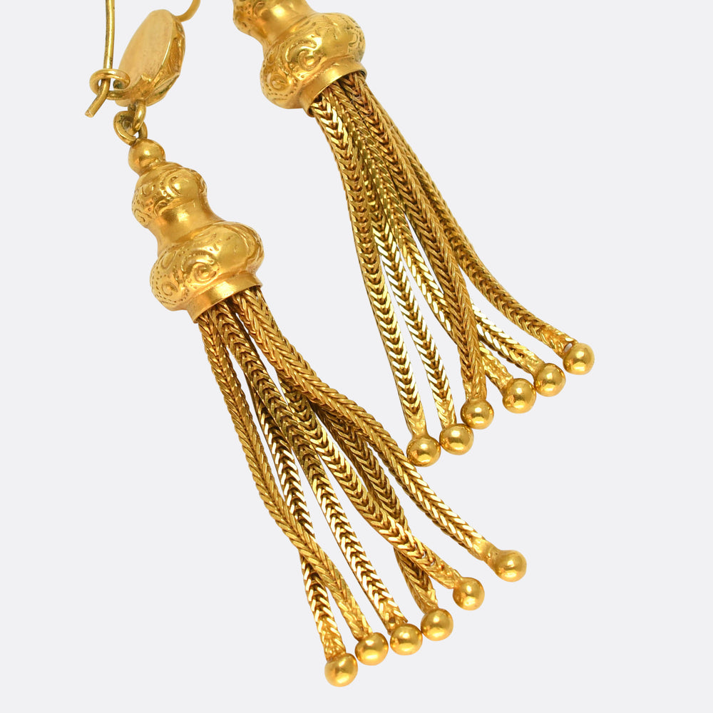 Victorian 15k Gold Tassel Earrings